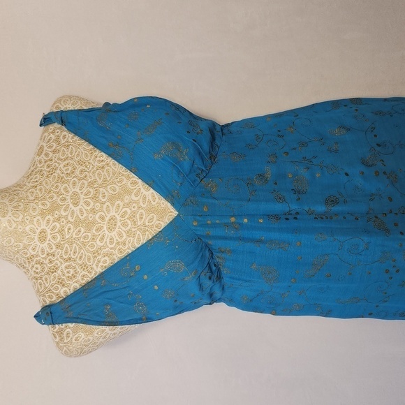 Angie Women's Blue Umbre Paisley Print Wide Leg Adjustable Strap Jumpsuit Size M - Picture 2 of 12